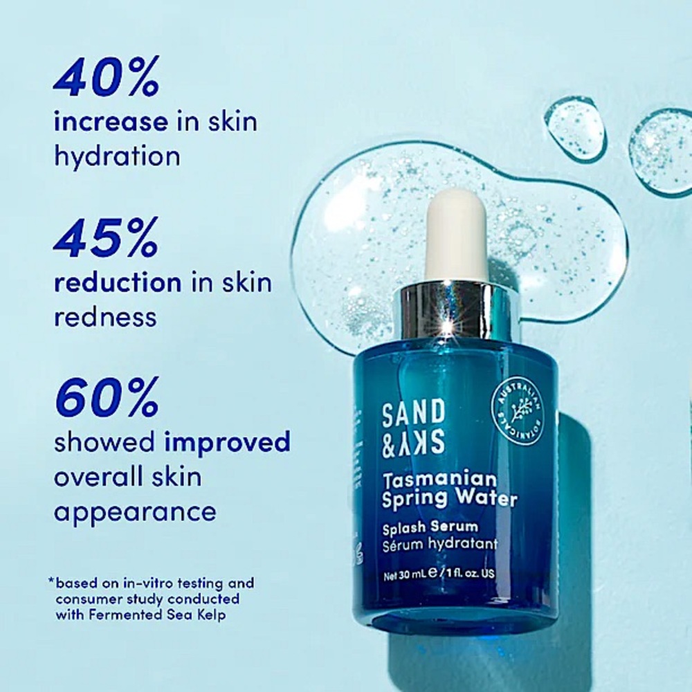 BNIB Sand & Sky Tasmanian Spring Water Splash Serum with Hyaluronic Acid - Picture 2 of 9